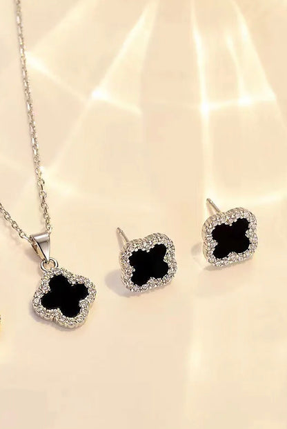 ENSEMBLE 2 PIECES - Trèfles noir strass A.